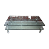 Table basse à deux plateaux en verre