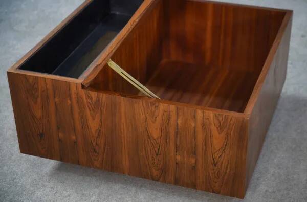 Table basse bar en palissandre 1970