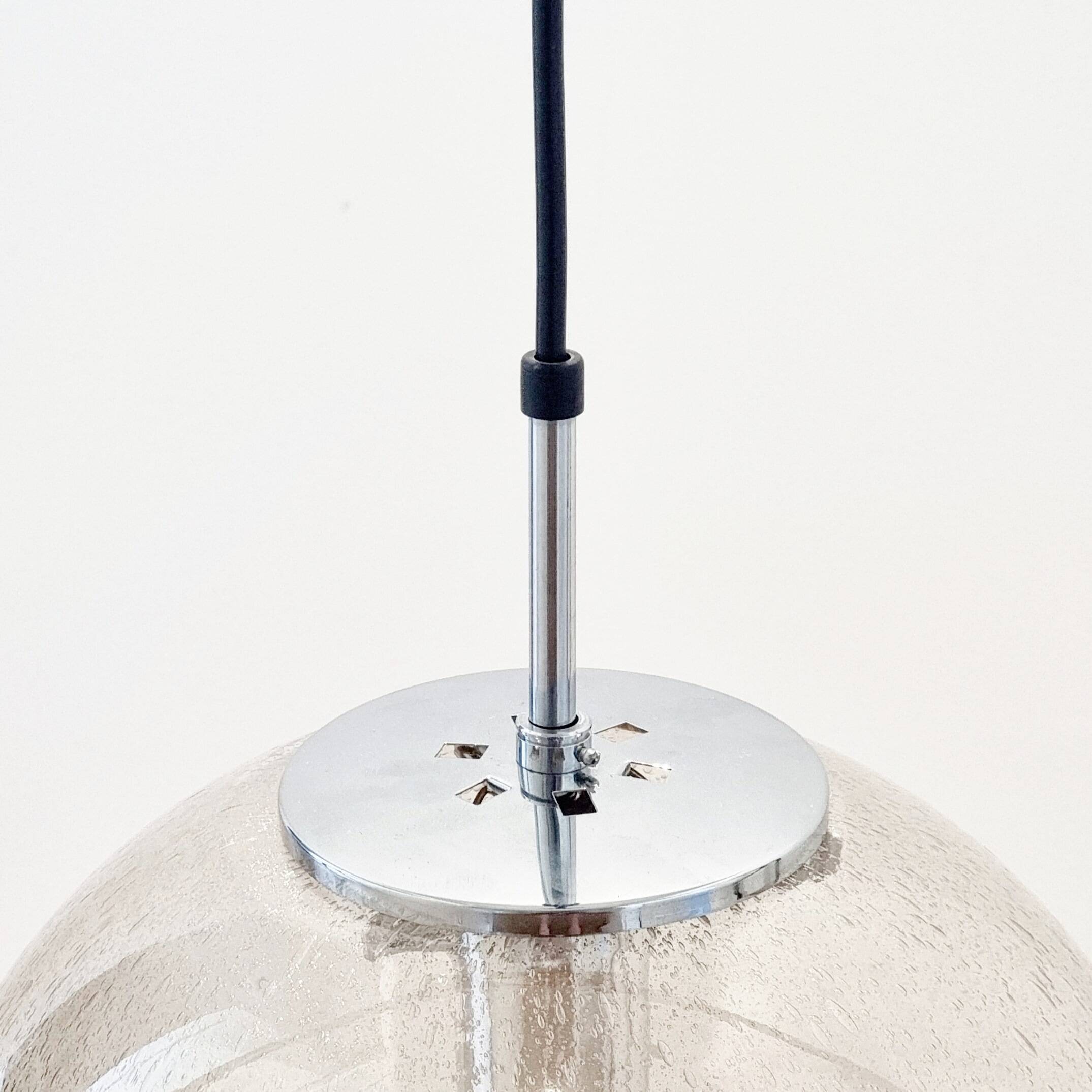 Mid-Century Air-Bubbled Glass 'Globe' Ceiling Light from Limburg, Germany, 1970s