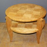 Art Deco Period Pedestal Table in Birch From Norway to Two Trays Around 1930