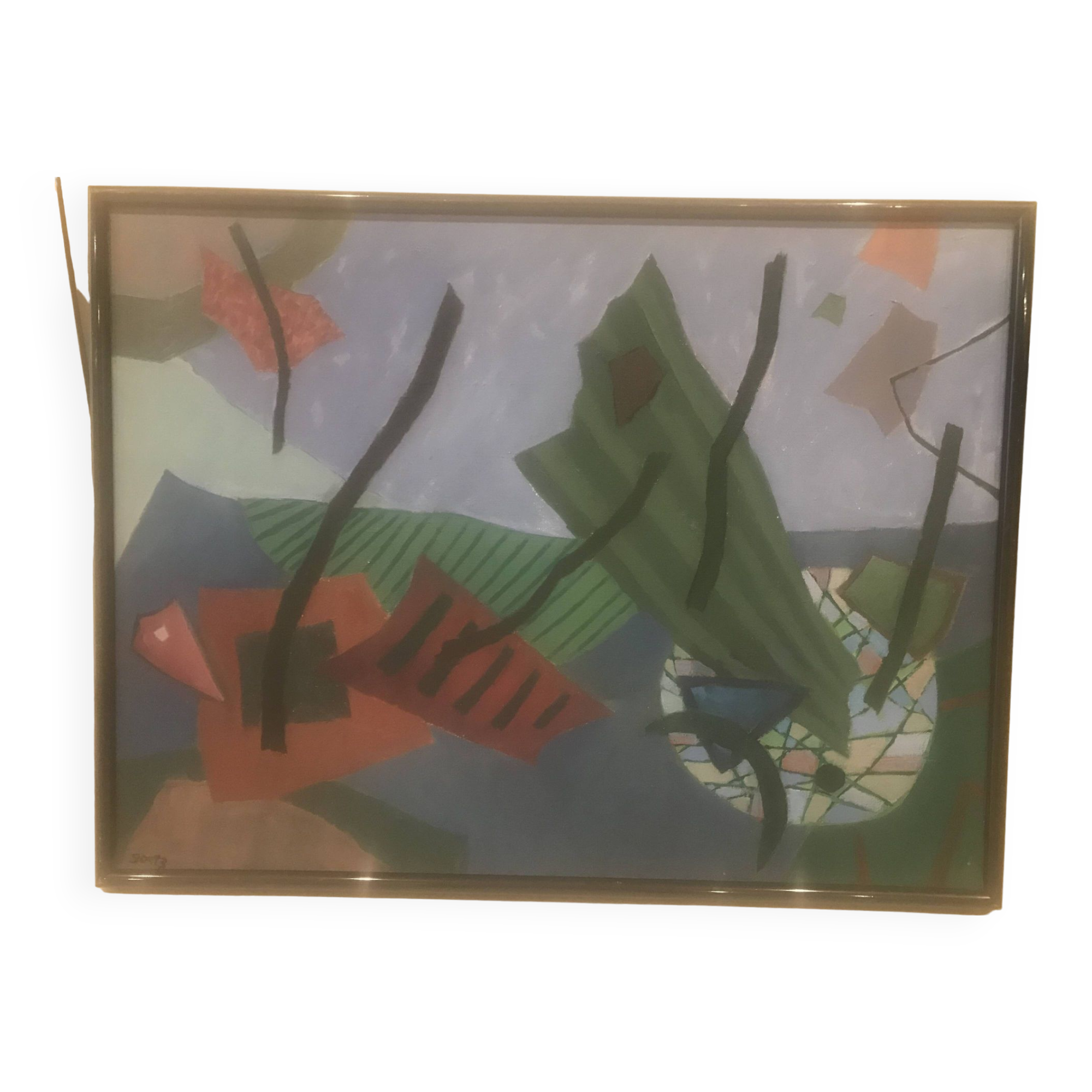 Oil painting on canvas signed by the artist henri goetz