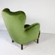 Danish lounge chair in green velvet, 1950s