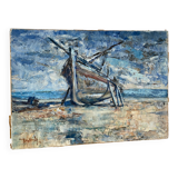 Signed stranded boat from 1973
