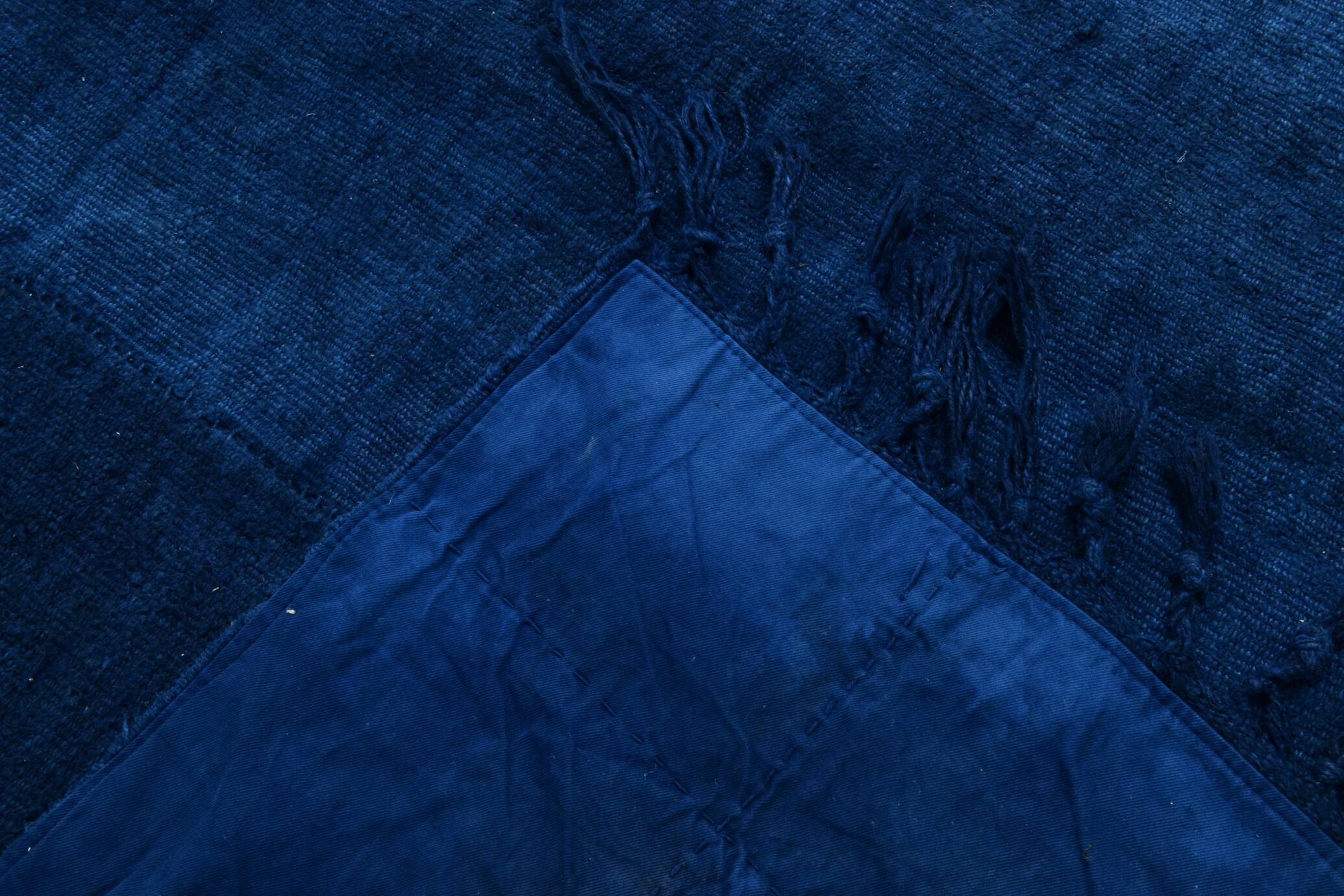 Contemporary Navy Blue Turkish Vintage Kilim Rug, 188x287Cm