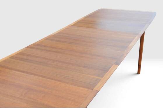 Extendable vintage Lübke table with 4 Lübke teak chairs