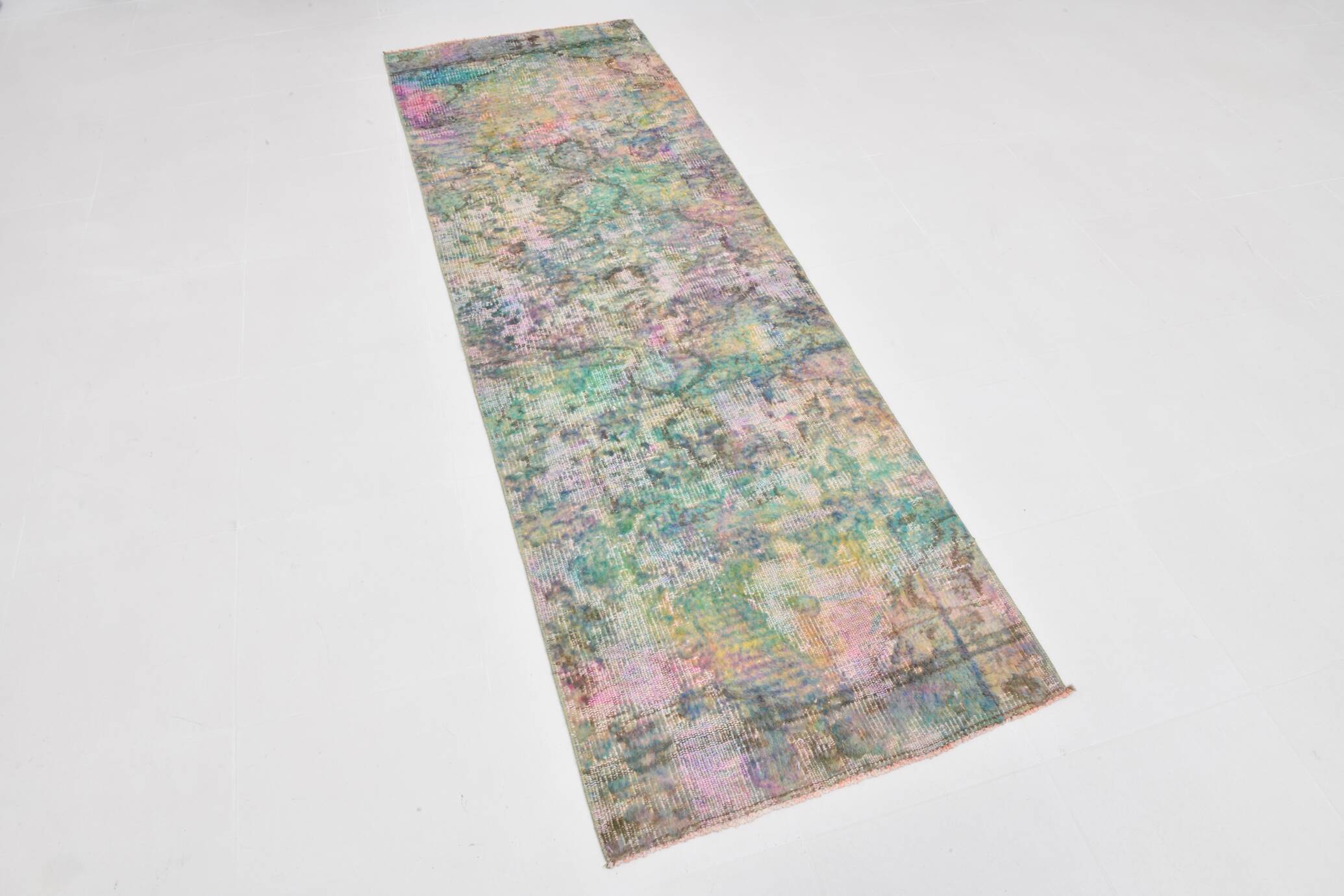 2x8 Multicolor Vintage Runner Rug, 80x248Cm