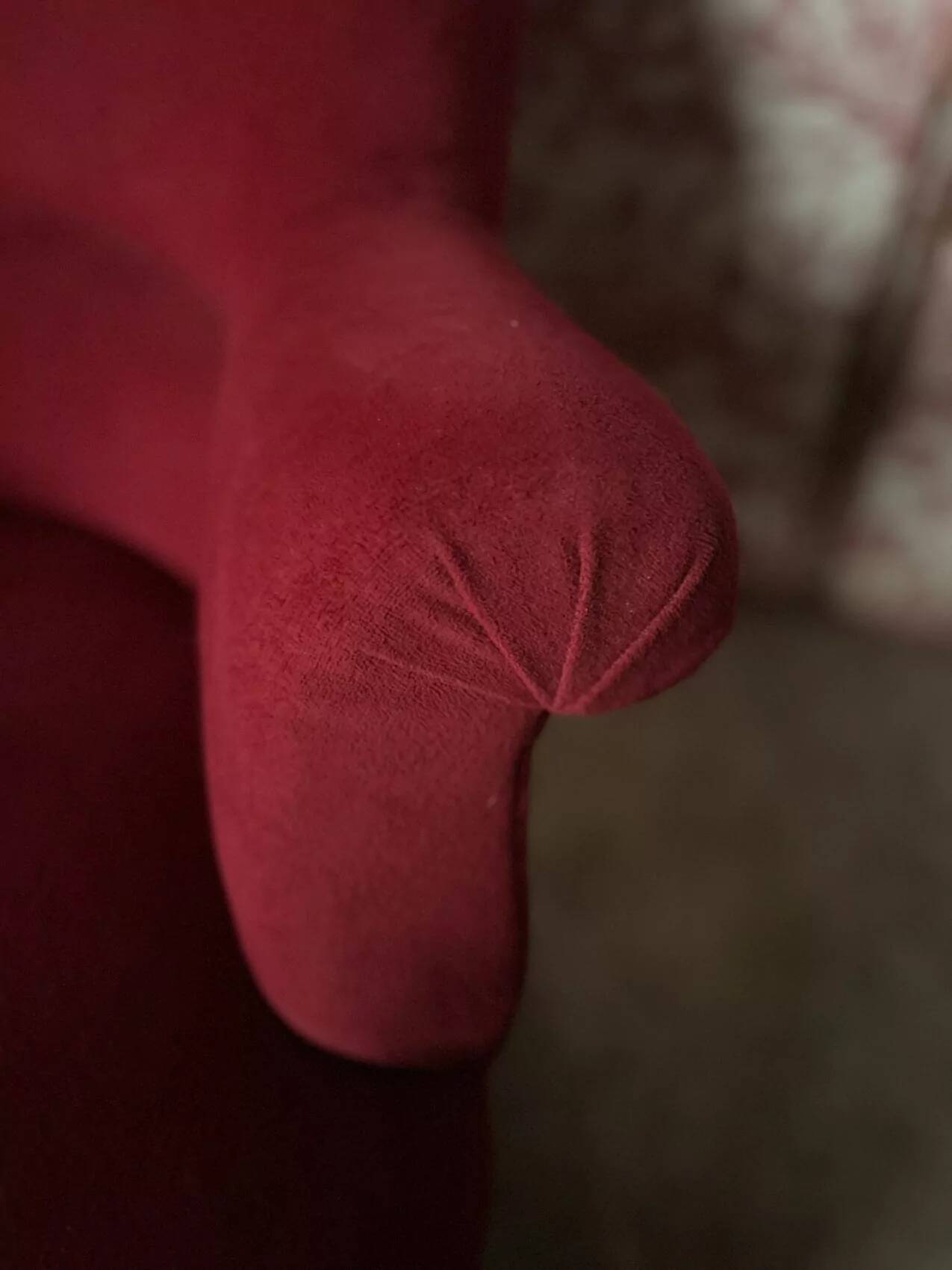 Napoleon III crapaud armchair in deep burgundy velvet