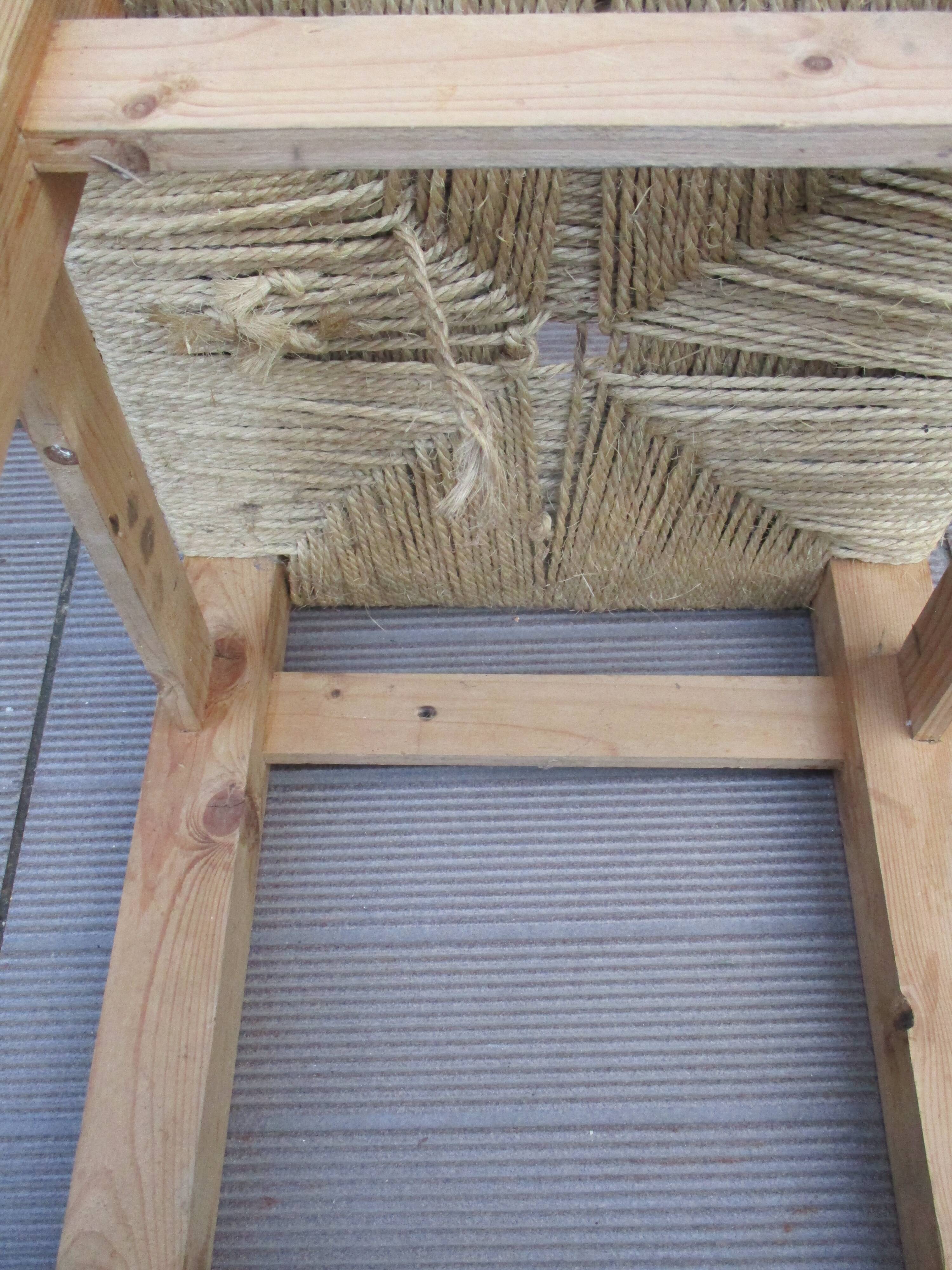 Lot de 4 tabouret corde vintage