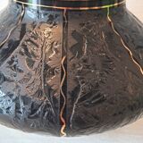 Art Deco Black Hyalite Boom Glass Vase from De Rupel Glassworks