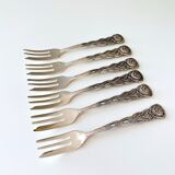 Set de 6 fourchettes à gâteau Hildesheim Rose plaqué argent