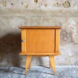 Blonde wood bedside table