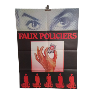 Affiche de cinéma pliée originale année 1956 Faux policiers