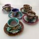 Cups and saucers ceramic Gaston Gaubier