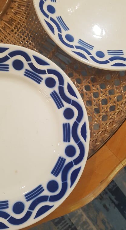 Set of 6 plates Badonviller model Azur