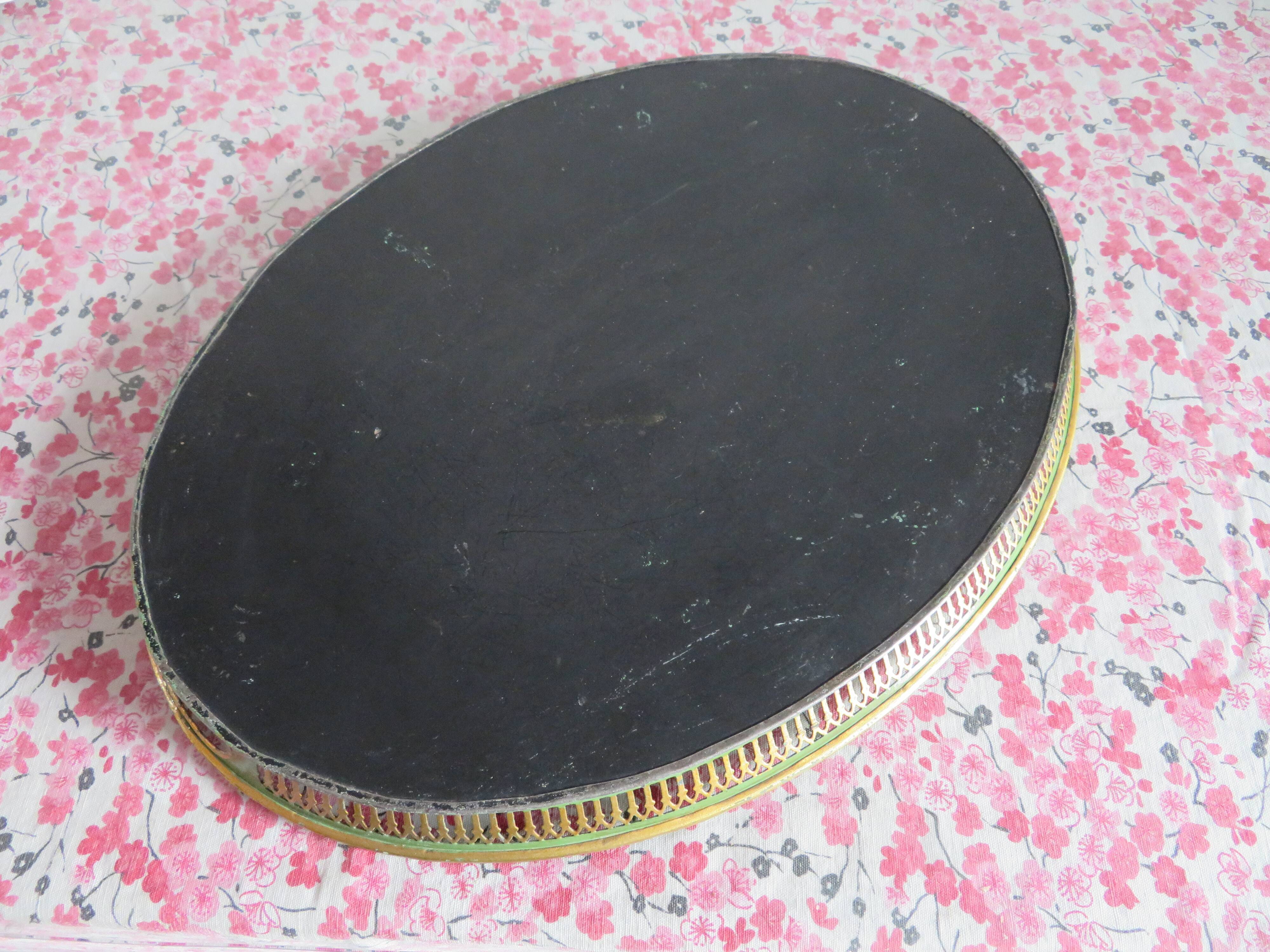 Napoleon III painted metal tray