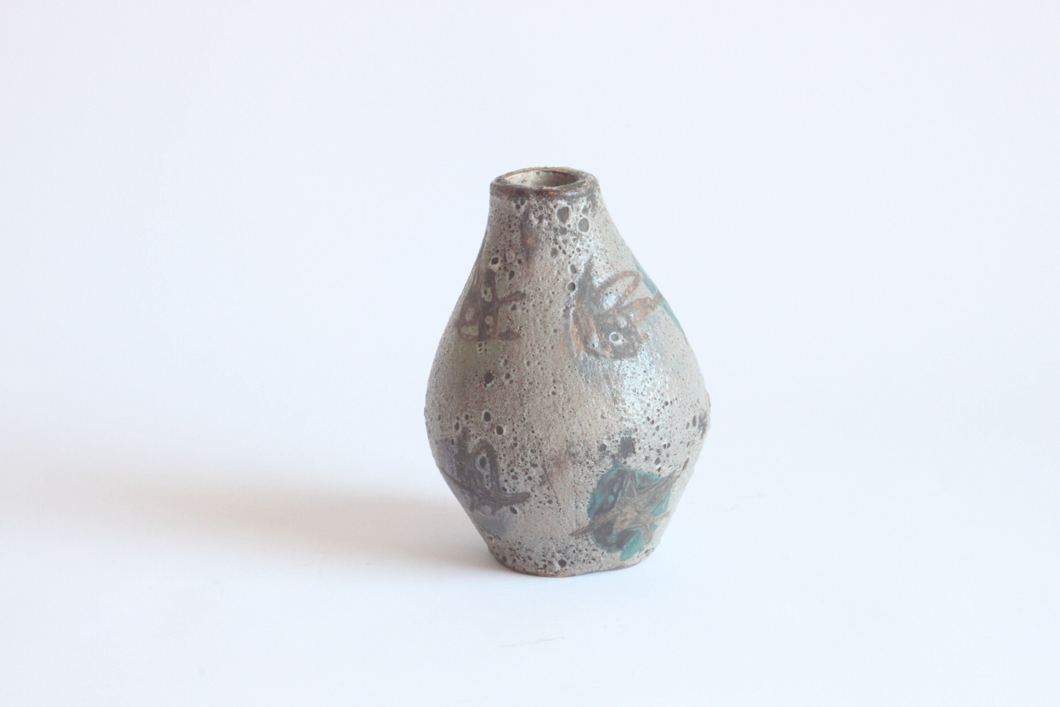 Prehistoric sealife decor vase by Anna Camos, Vallauris 1950