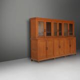 Impressive 12 doors monastery or display cabinet in pine, Belgium, 1890