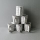 6 ceramic mugs signed Grandjean Jourdan, Vallauris