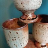 Mazagran cups, stoneware stemmed glasses from Puisaye, Jean-Pierre Prud’homme