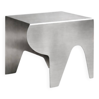 Contemporary Sculptural Stainless Steel Side Table, Minimalist Design
