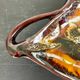 Yellow, orange, white and brown glazed ceramic bowl Vallauris, 70s, France