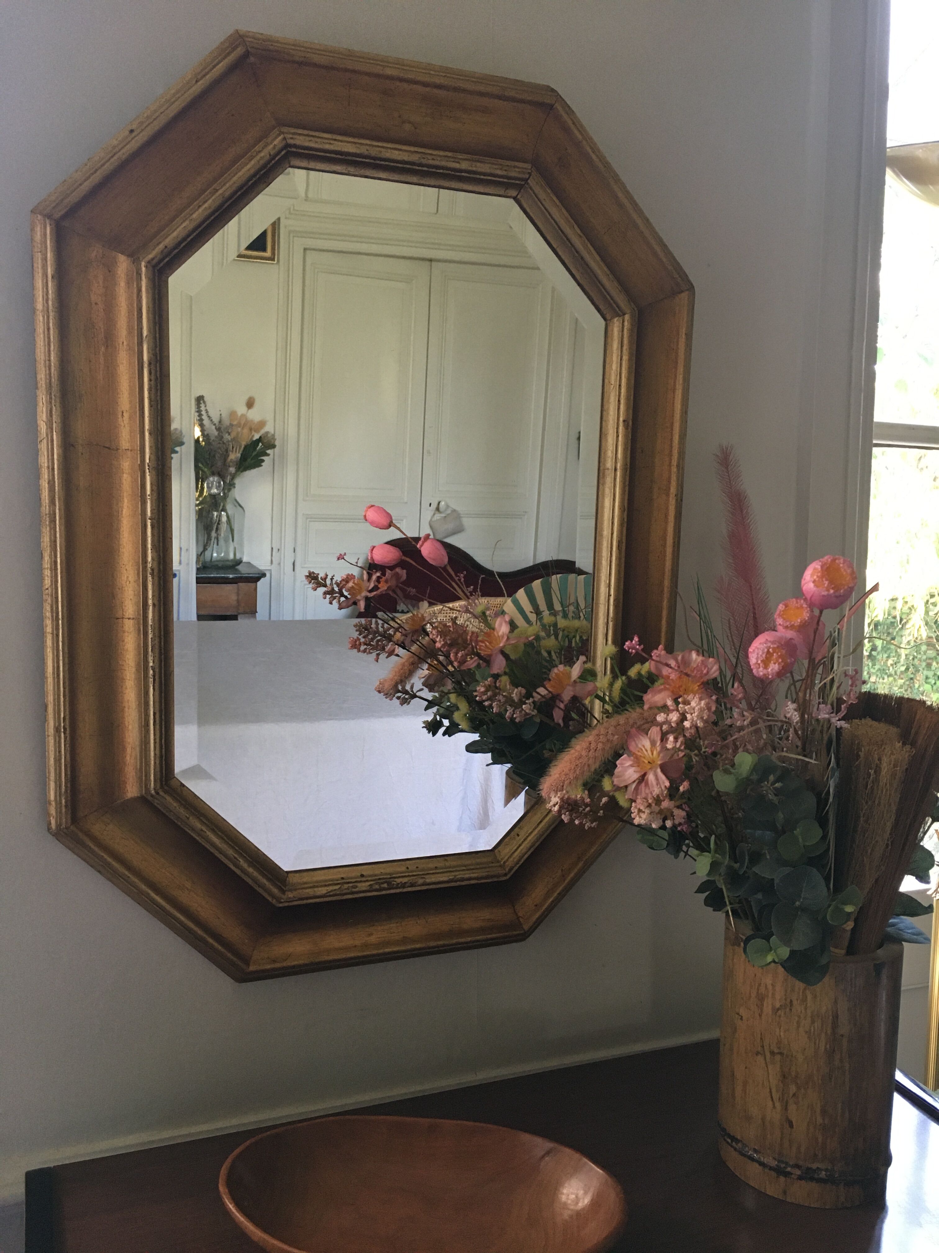 Octagonal mirror 78x58cm