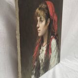 Oil painting on canvas signed on the back dimensions: height -50cm- width -40cm-