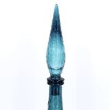 Empoli Italian carafe in blue glass, 1960s