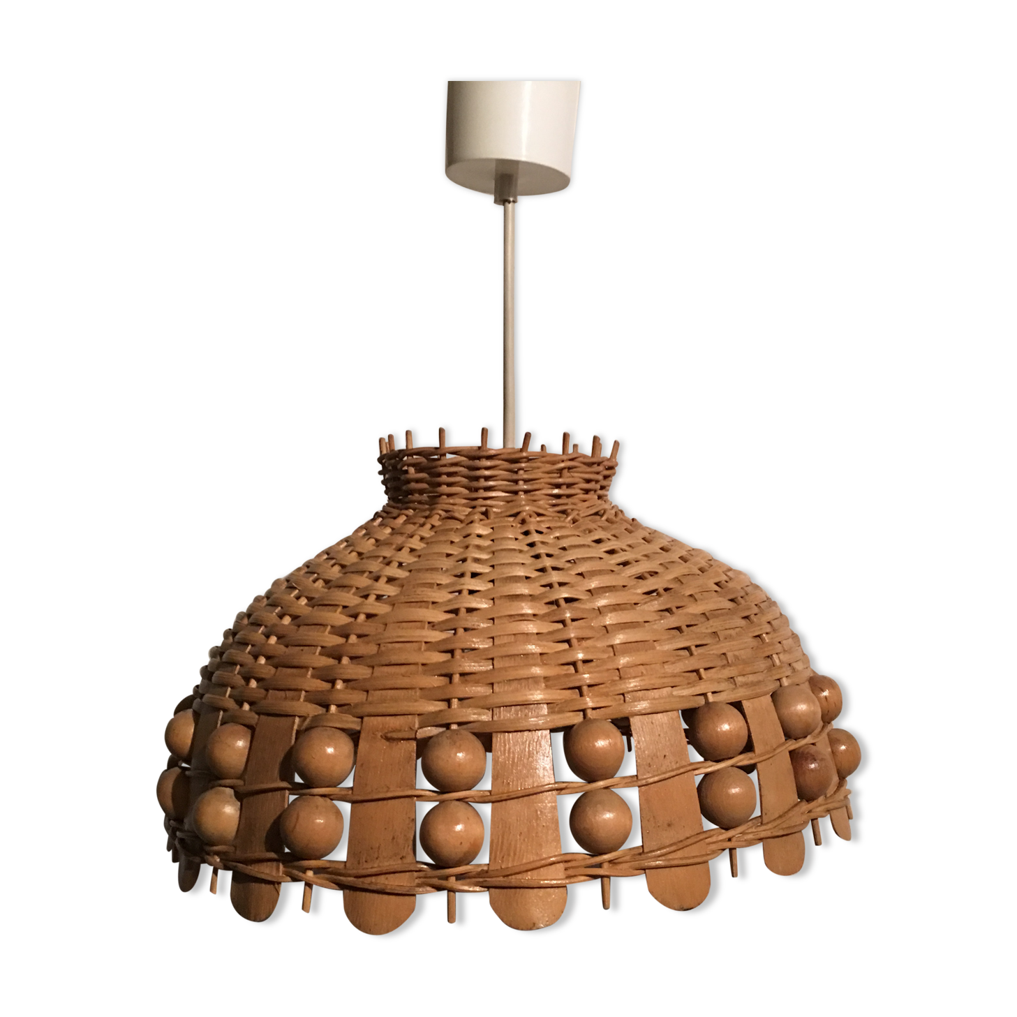 Hanging lamp 60s rattan