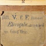 19th-century Biedermeier landscape painting with a lake and trees.