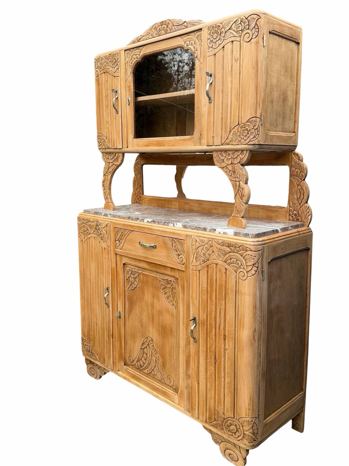 Art Deco Parisian buffet in solid raw oak from the 1930s.