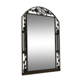 Art Deco mirror in wrought-patina wrought iron, France 1930