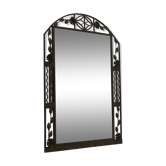 Art Deco mirror in wrought-patina wrought iron, France 1930