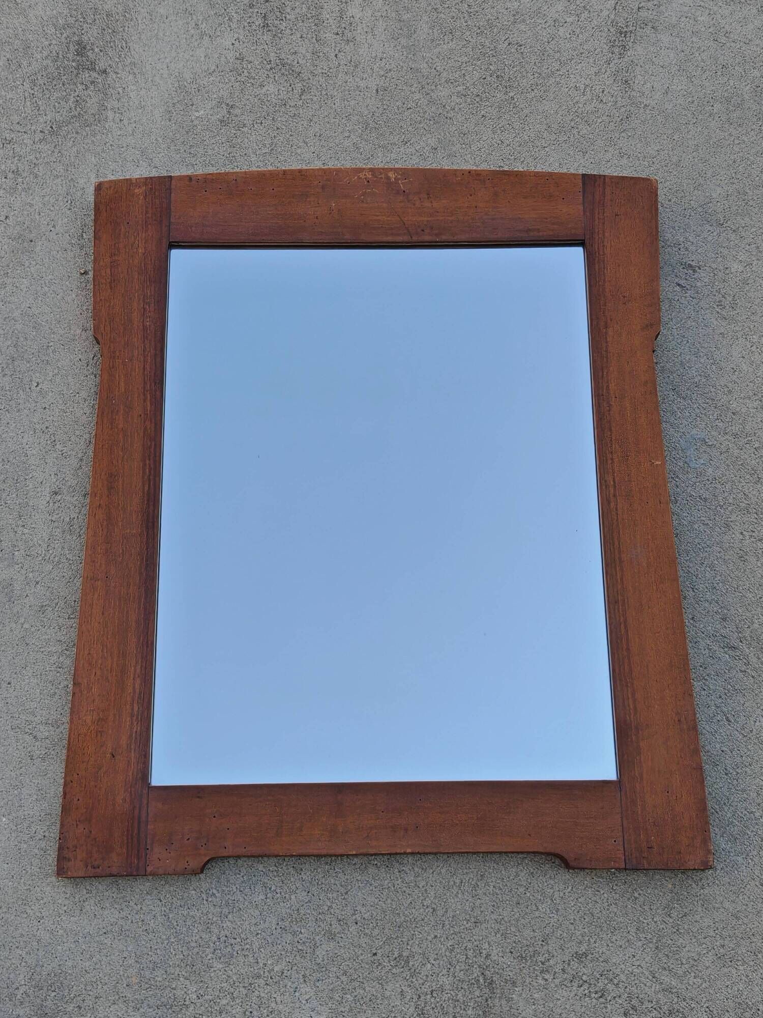 Art Nouveau wall mirror Vienna Secession in walnut frame
