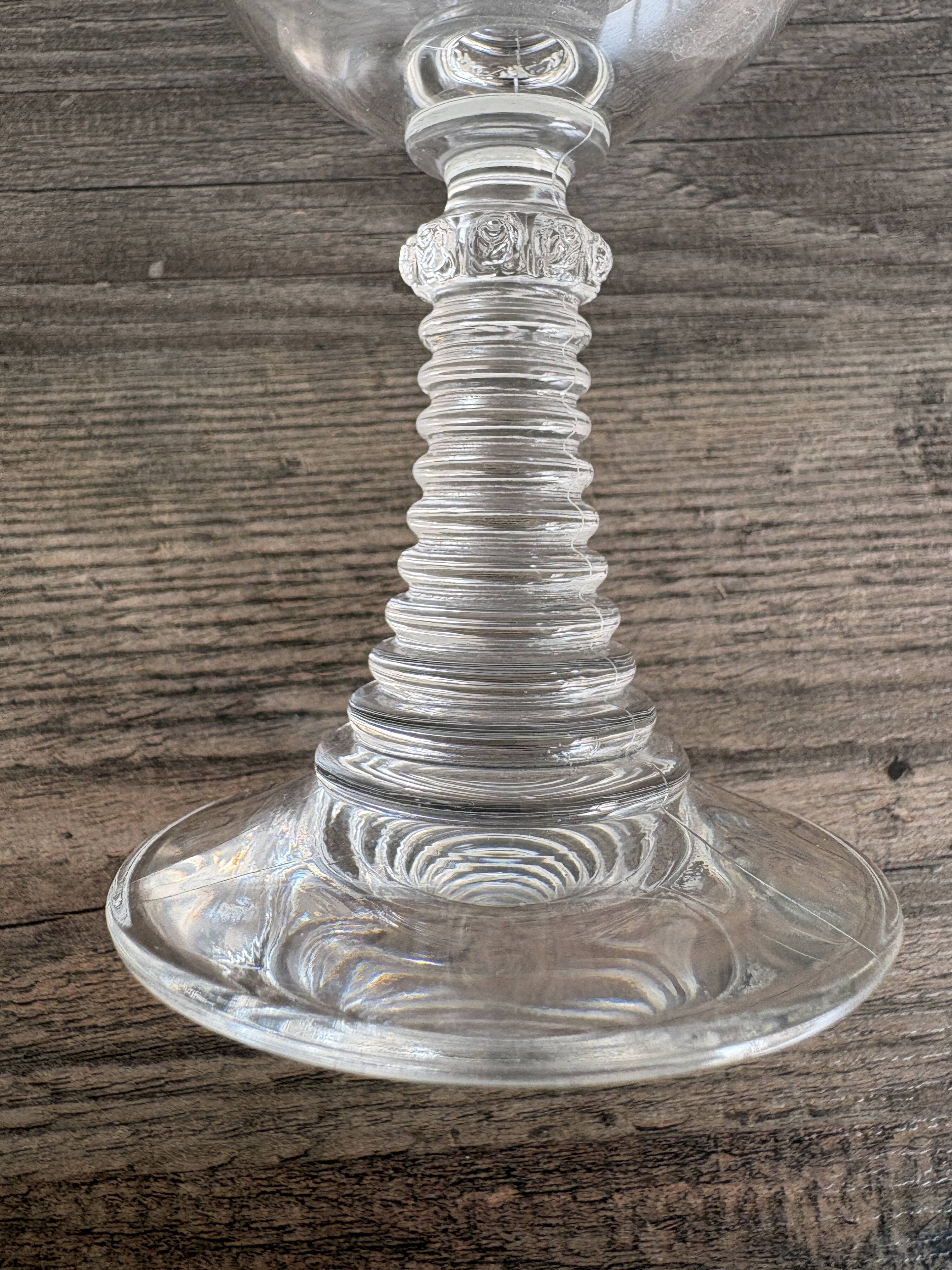 Set of 6 vintage Alsace wine glasses - Vines & Roses