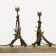 Set of Folk Art antler table lamps