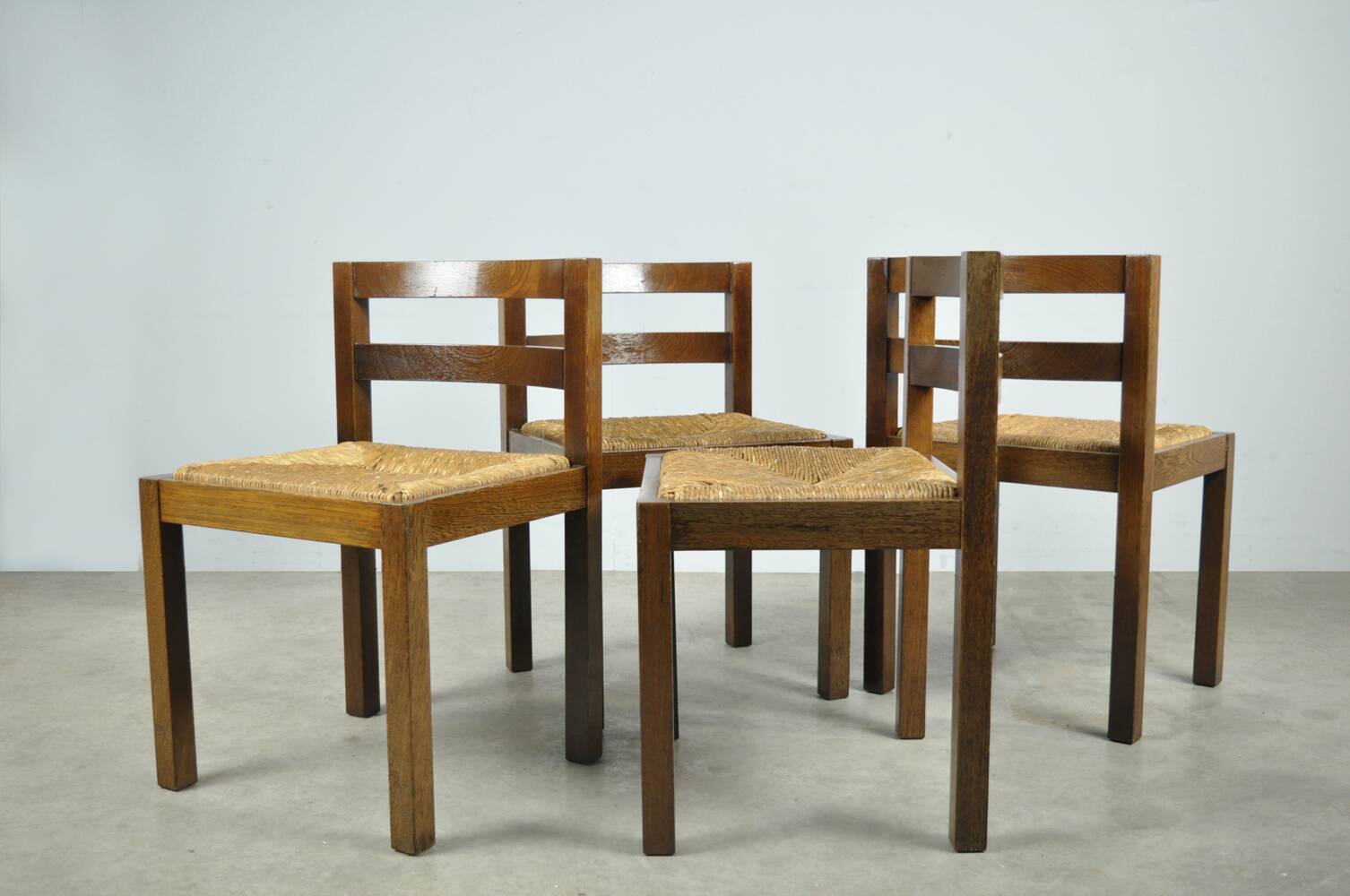Modern vintage wenge dining chairs by OV Rotterdam, 1970s
