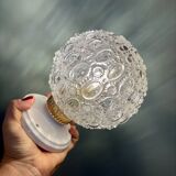 Vintage moulded glass wall or ceiling light globe