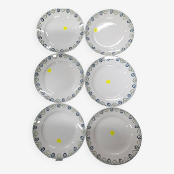 set of St Amand earthenware plates, Louis XVI style,