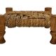 Vintage Footstool wood and rope, 1960s