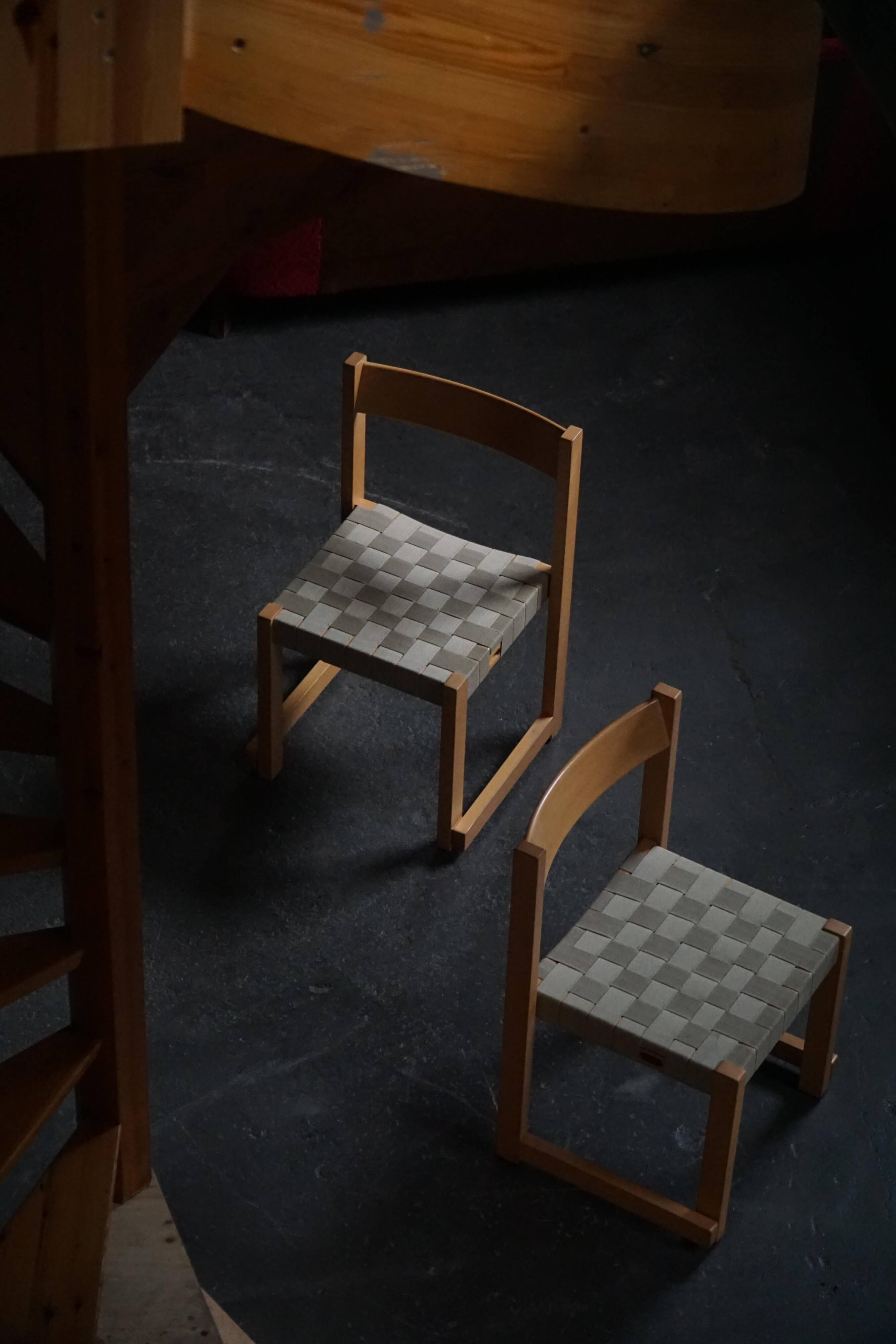 Hans J. Wegner, 'Koldinghus' chairs in beech with woven seat, set of 6, 1988