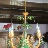 Bamboo-style metal chandelier