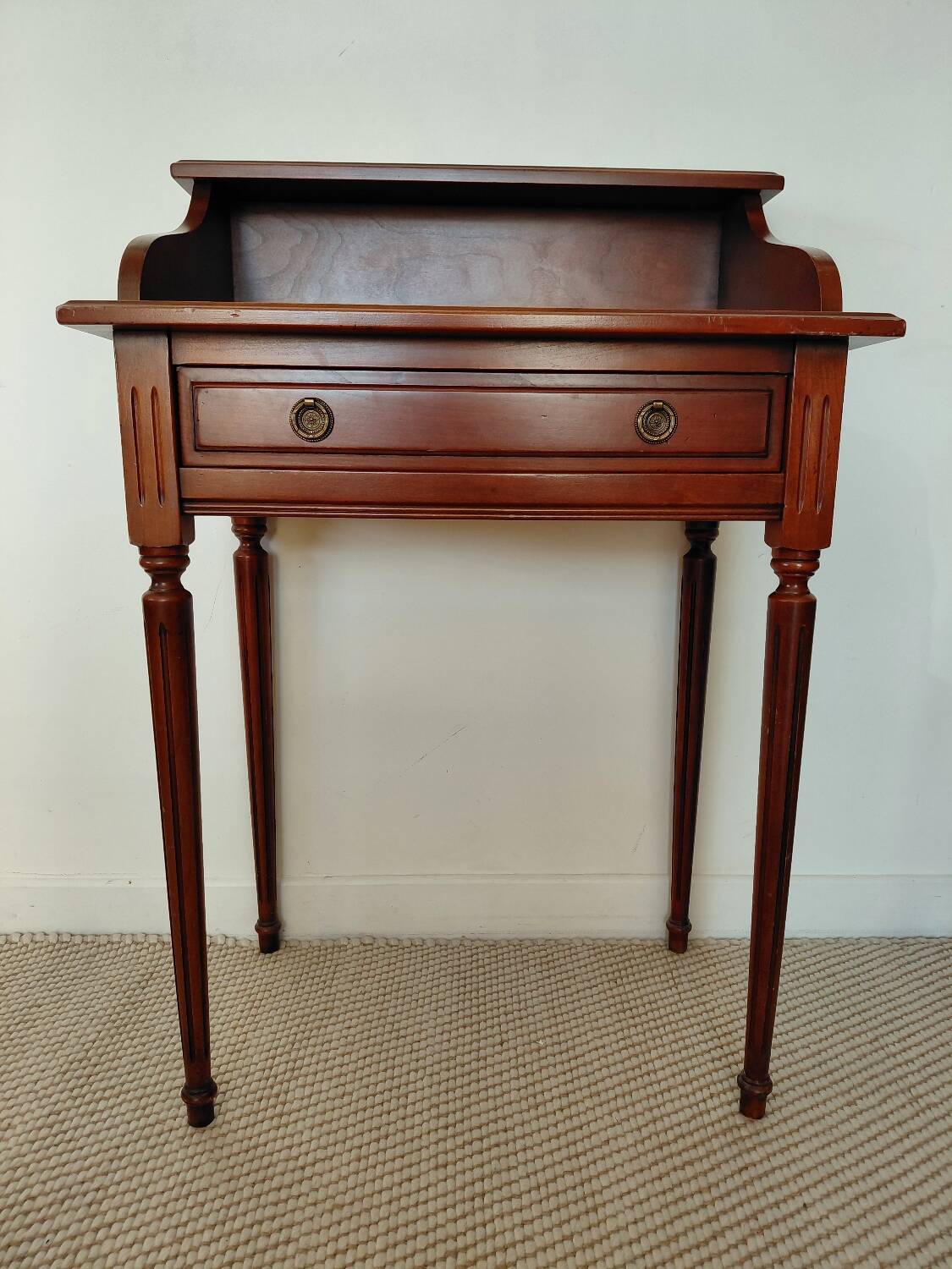 Small vintage desk/console in wood - Louis XVI style - 1 drawer