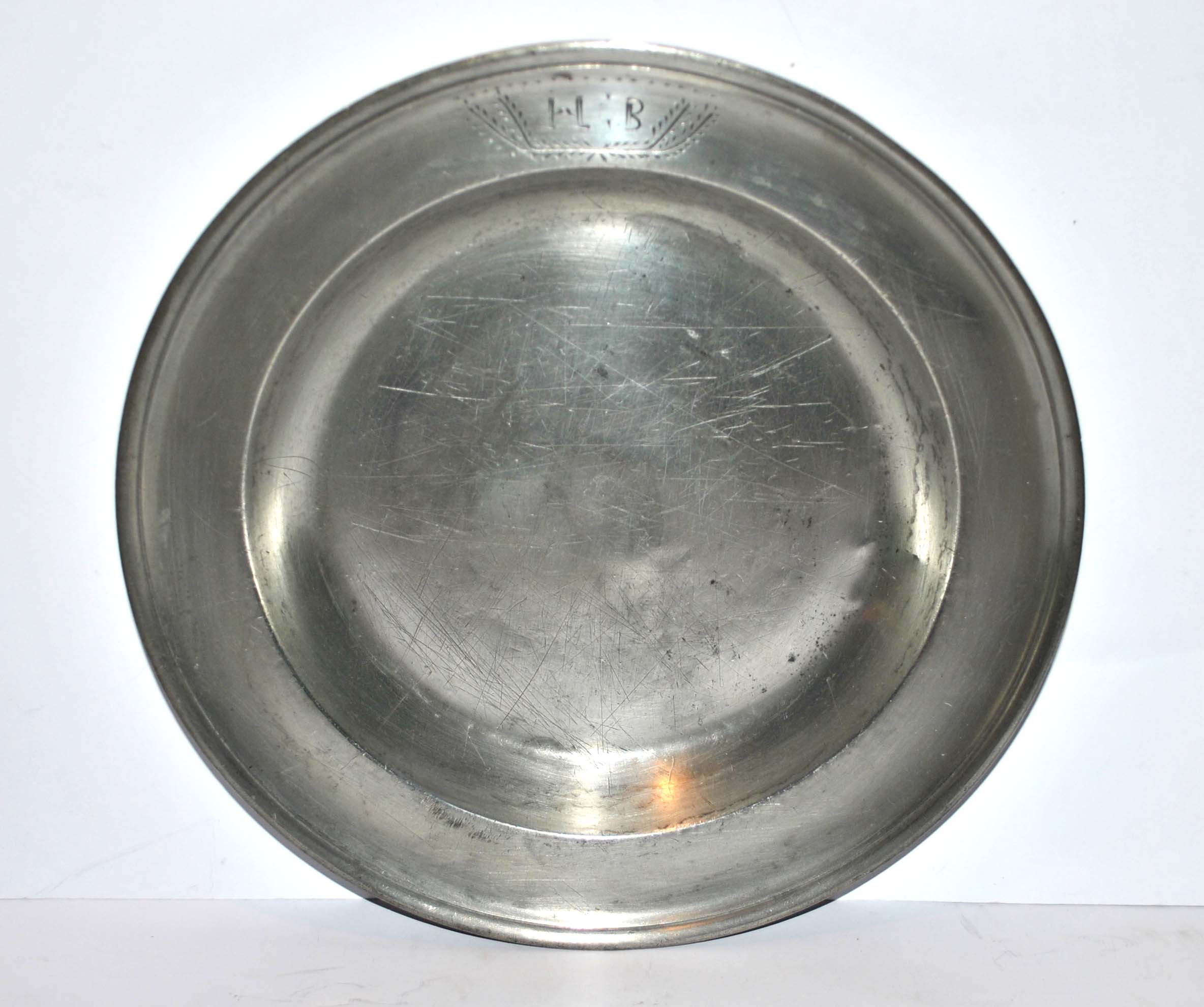 Old hollow plate dish in Tin "Koch Blockzinn"