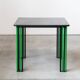 Table à manger noire et verte, Italie années 1980