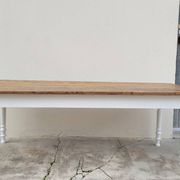 Rustic farmhouse bistro table in oak with Louis Philippe legs - 2m