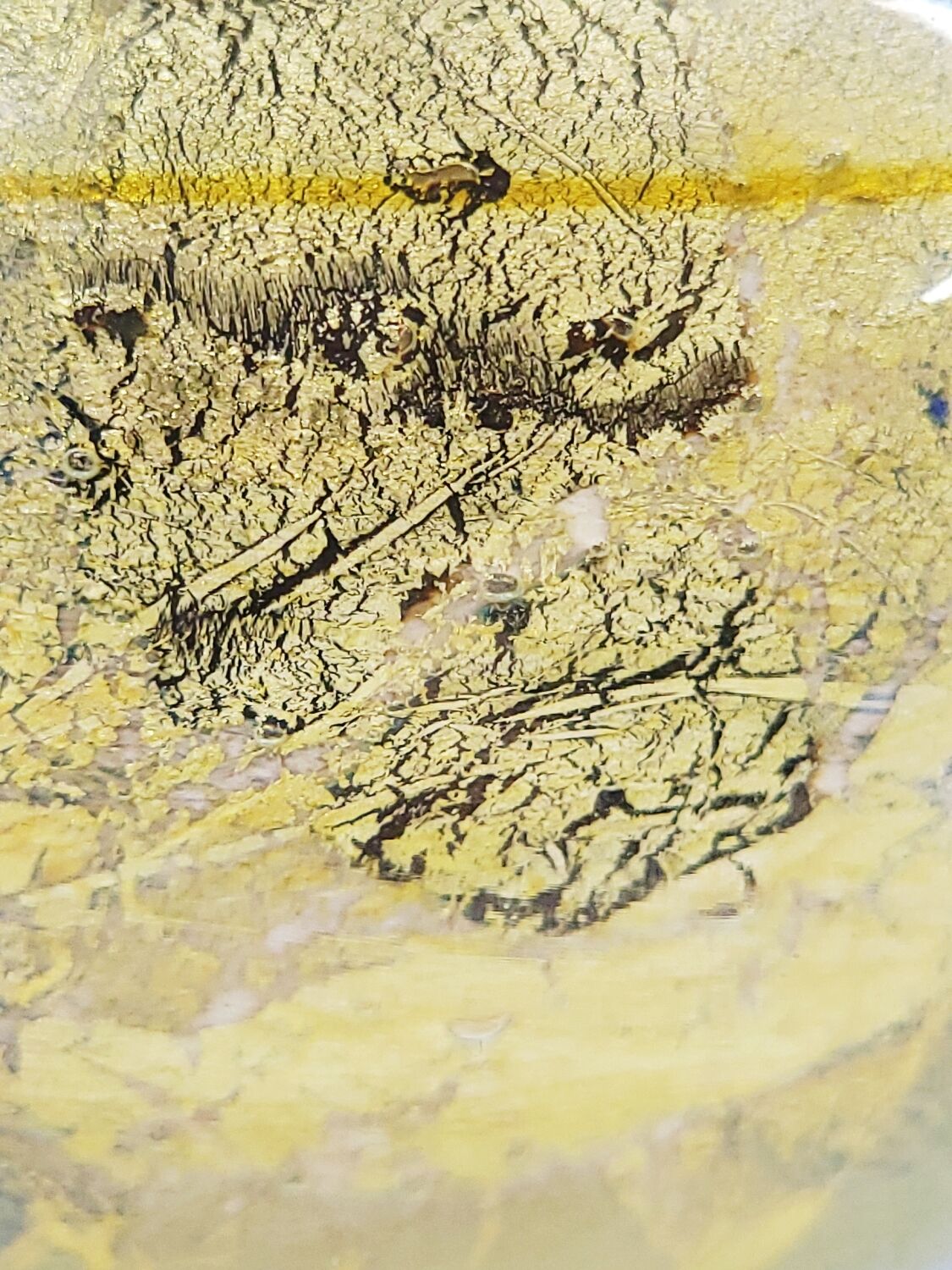 Murano glass vase with gold leaf inclusion, 12 cm, Italy