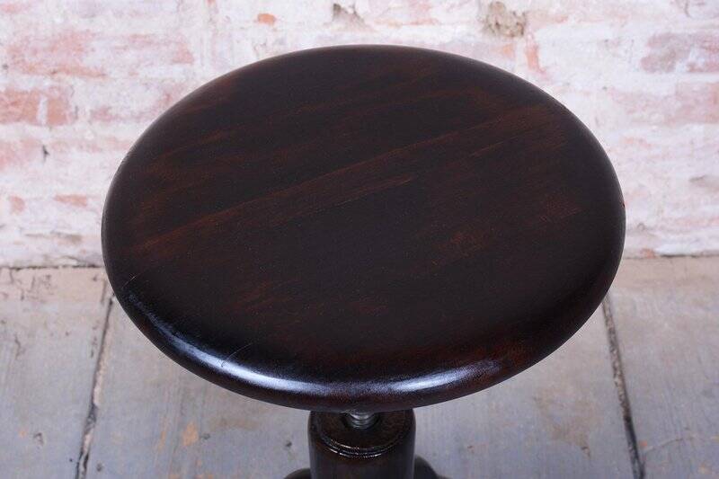 Art Deco Piano Stool in Beech and Iron, Czech, 1940s