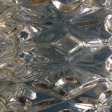 Round art deco globe in worked white glass