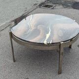 Coffee table in chrome and marble by Bendixen, Denmark, 1970s